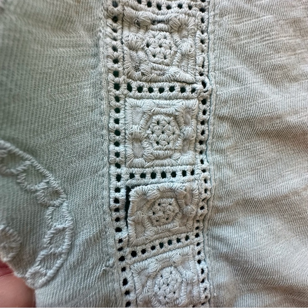 Lane Bryant swing tee crochet detail short sleeve mint green shirt women’s 14/16 - Picture 5 of 9